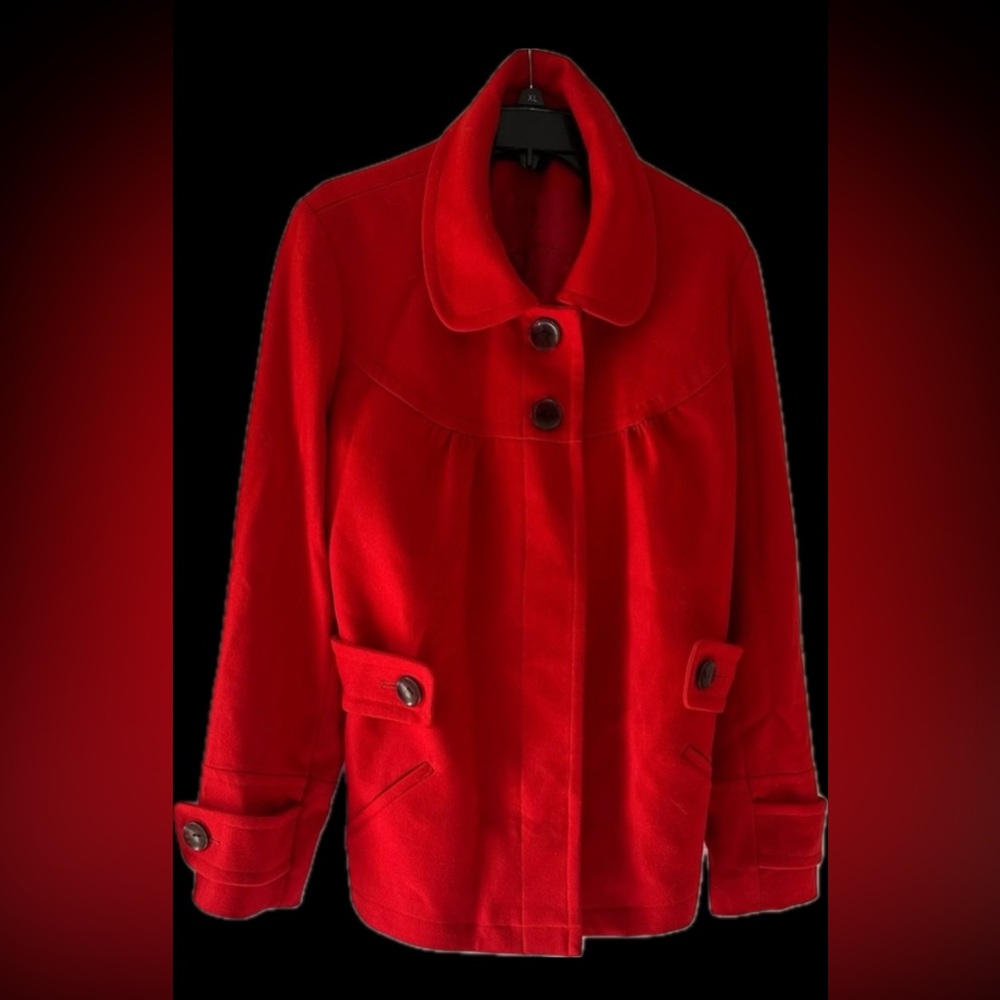 Style & Co. Vibrant Red Pea Coat